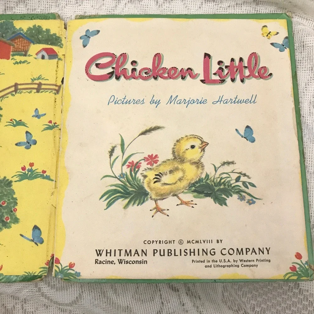 Vintage Children's Books, Three Books Disney Chicken‎ Little Whitman Tell a Tale